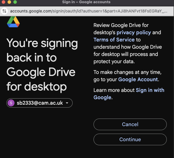 Colab Authentication Step 3